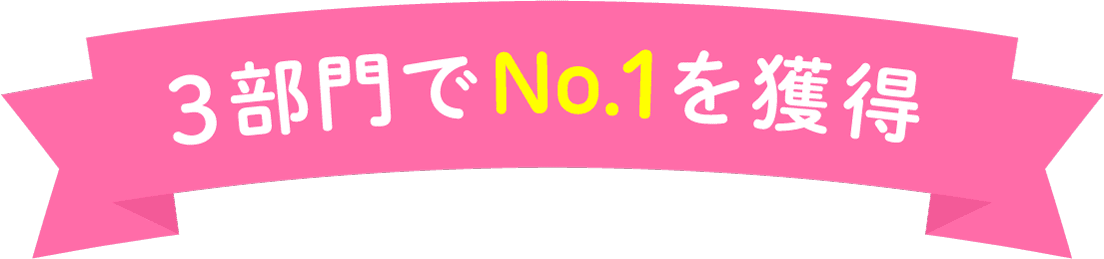 3部門でNo.1を獲得